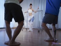Fitness Rooms - Ballet teacher threesome with hunks - 11/07/2019