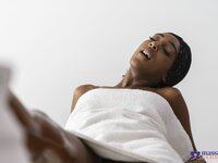 Massage Rooms - Oil drenched sex with Ebony UK babe - 03/11/2020